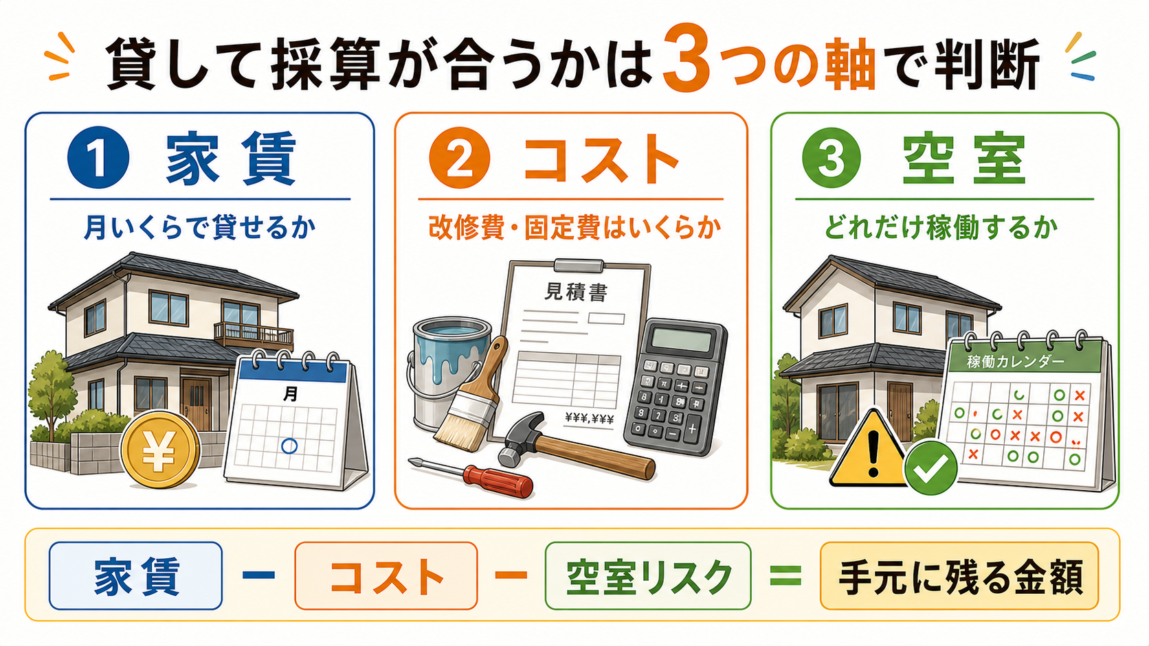 実家を貸す判断の3つの軸
